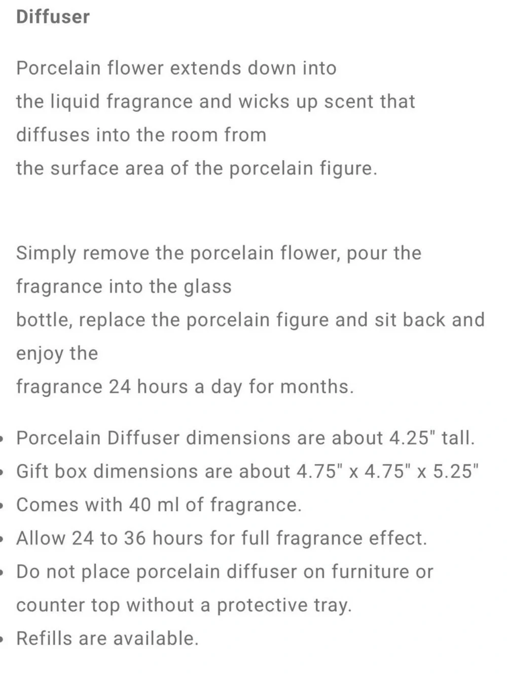 Zodax Tahitian Gardenia Porcelain Oil Diffuser 40 ml